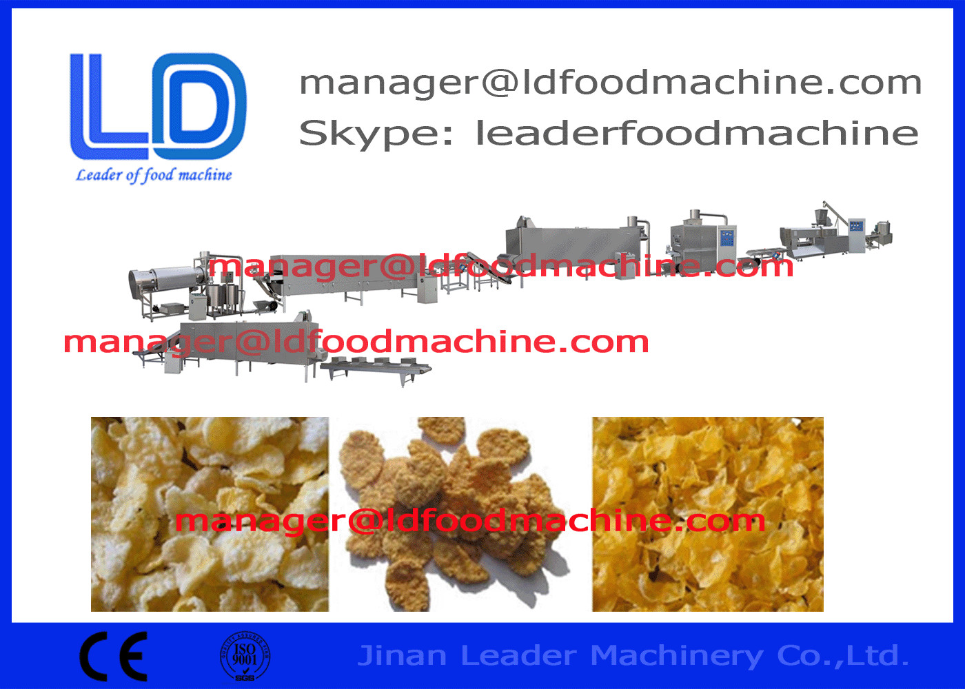 Stainless Steel Corn Flakes Making Machine , Kelloggs Corn Flakes / Food Production Line