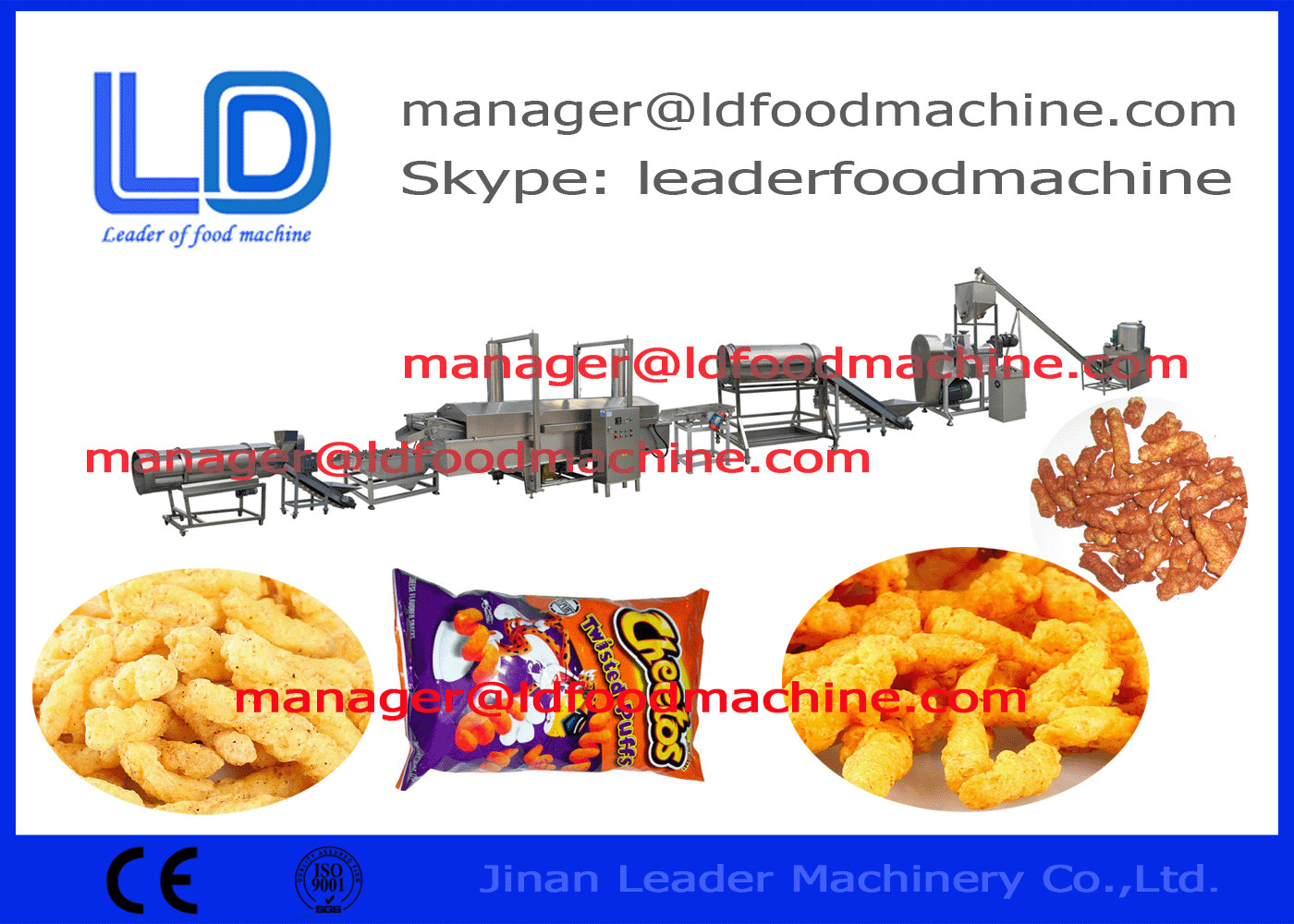 Cheetos / Nik Nak Kurkure Making Machine , Nik Naks / Corn Curls Food Production Line