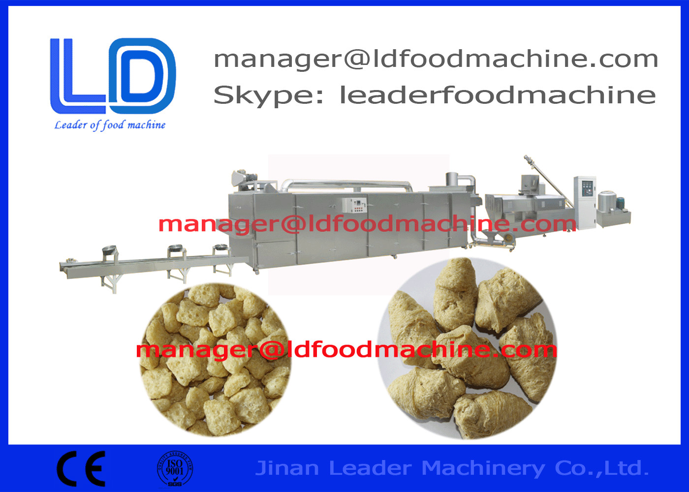 Peanut Meal / Soybean Meal Food Production Line , Soya Nugget Machine 150kg/h 500kg/h