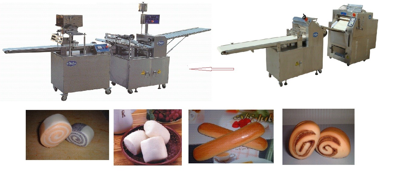  YJ-900S Mochi , Ginger Bread Encrusting Machines for Both Different Kinds of Dry or Wet Filling