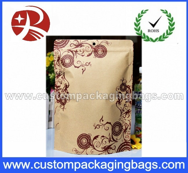 Foil Lined Kraft Paper Bag / Stand Up Kraft Paper Pouches / kraft Paper Food Packaging