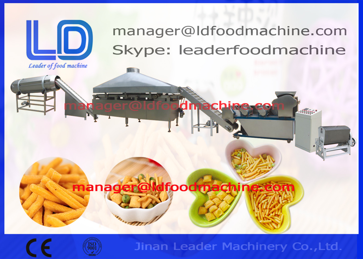 delicious Fried Wheat Flour Snacks Making Machine drying / frying / flavoring raw starch