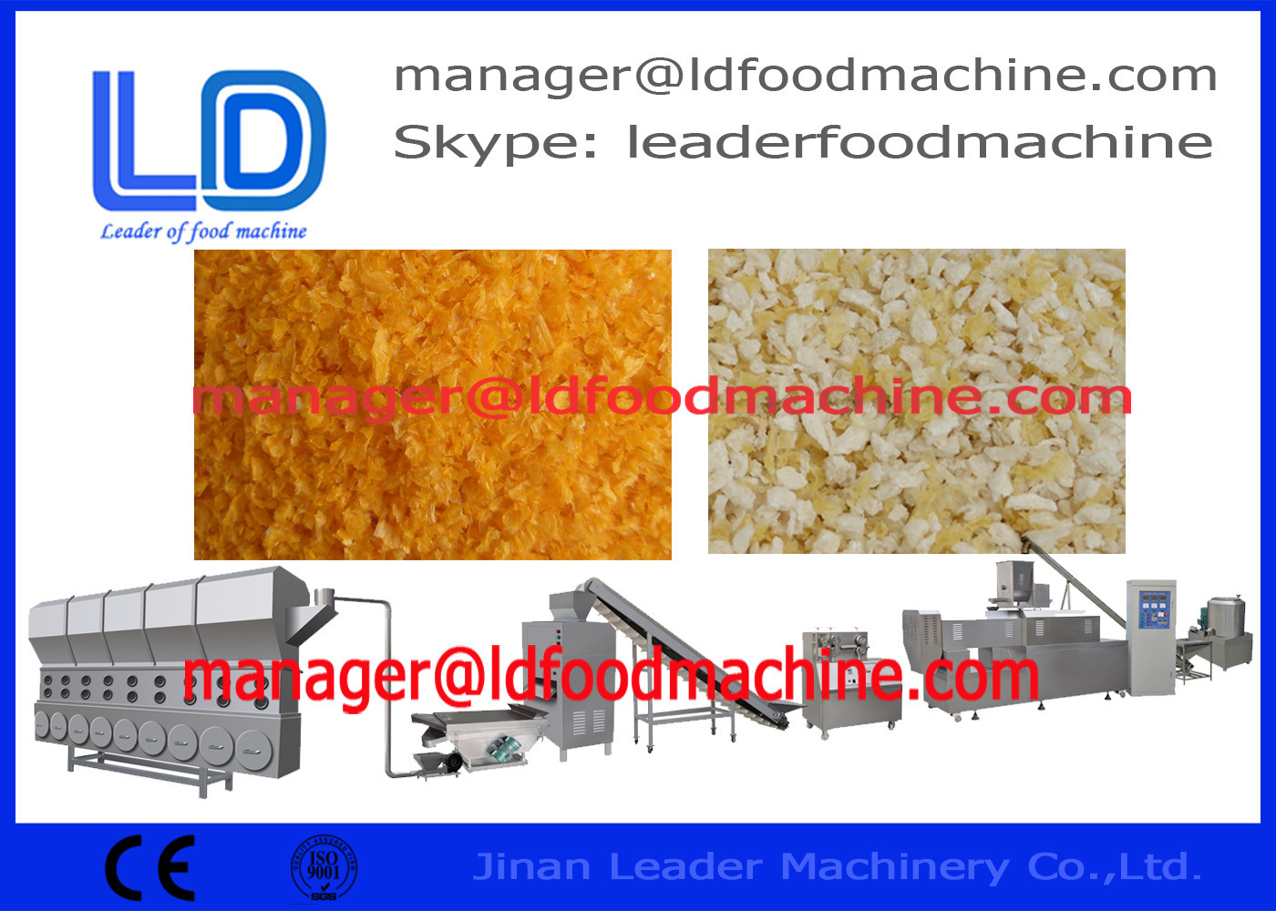 Extruder Food salad Bread Crumb Machine / extruded snacks machinery