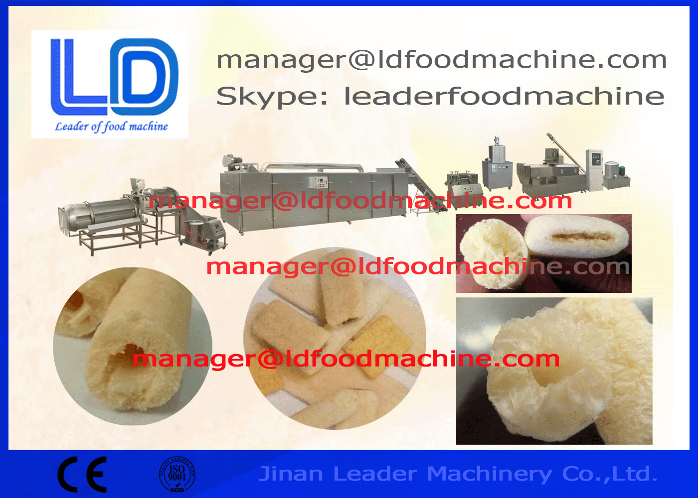 automatic Inflating Snacks Making Machines , buckwheat / bean / starch food processing line