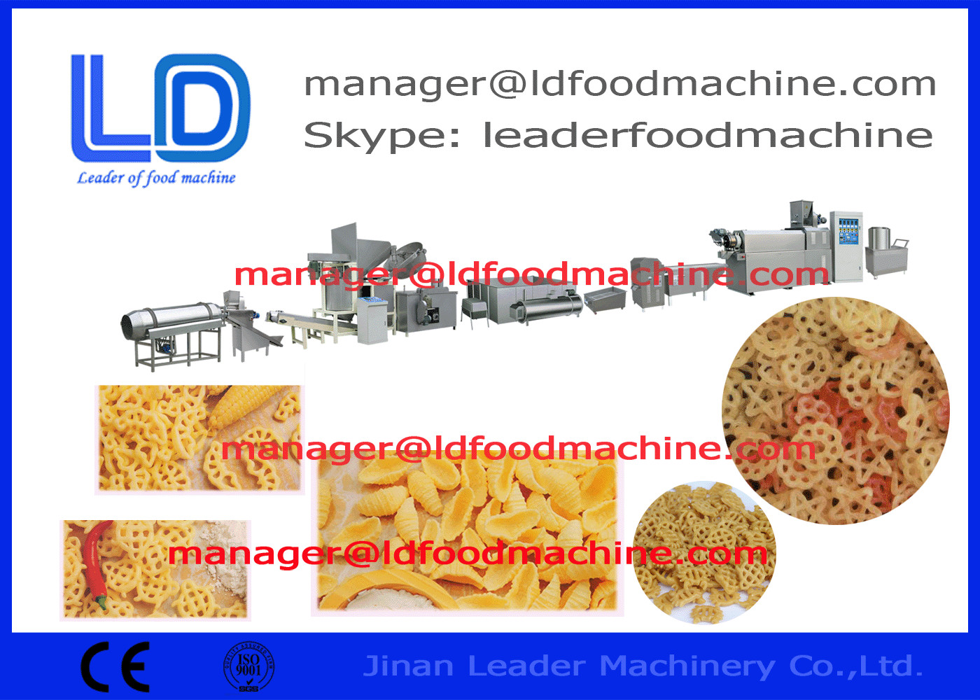Screw Self-cleaning 3D Snack Pellet Machinery For Fried Snacks