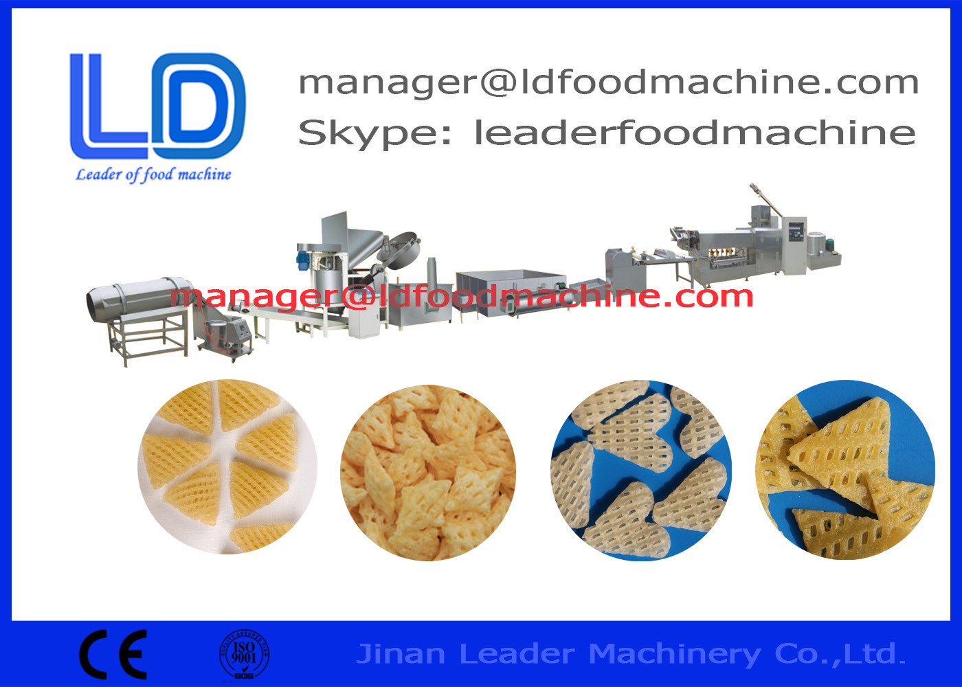 Corn Starch Crisp 3D Snack Pellet Machinery for Snack Food Making