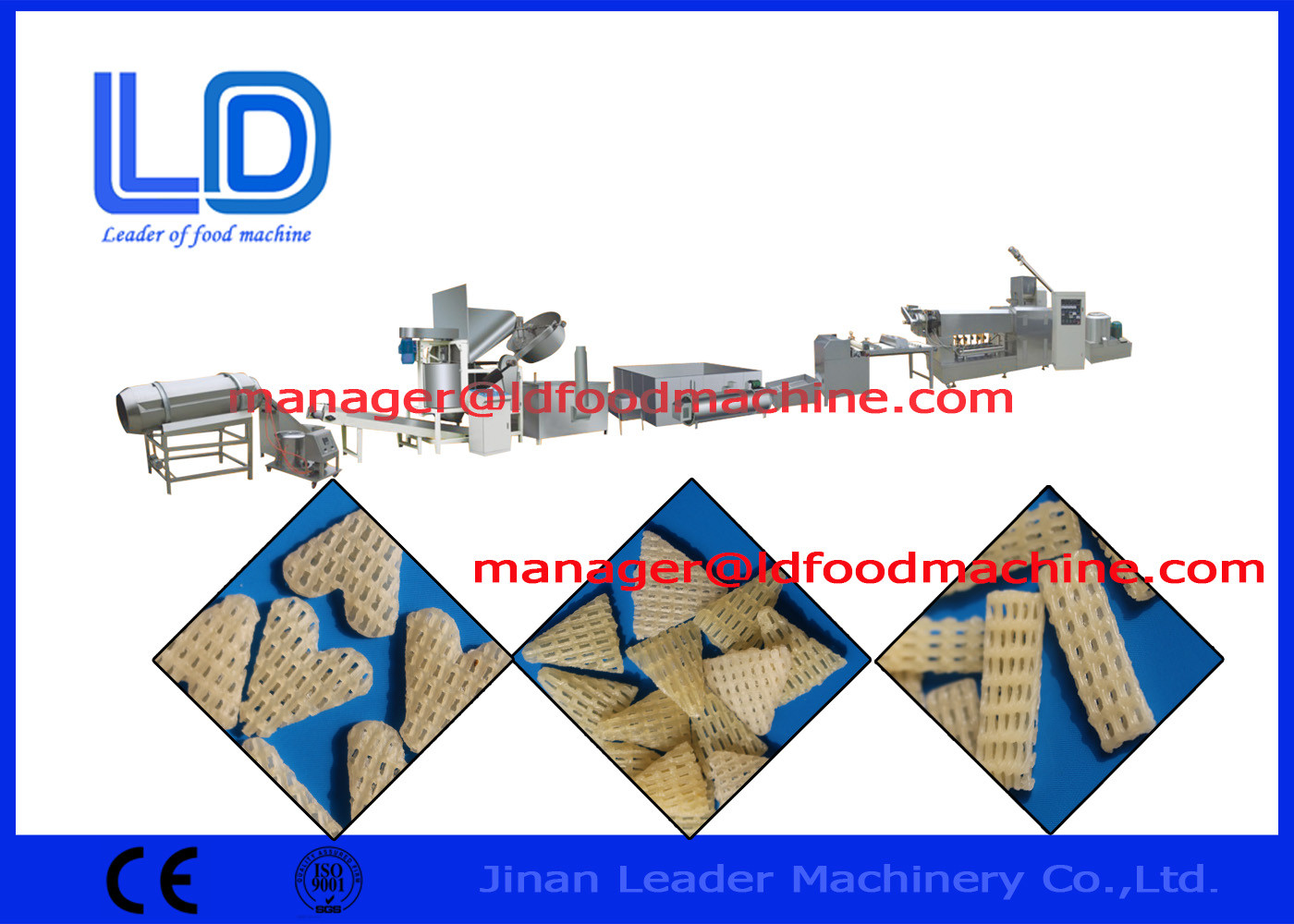 Auto Puffed Food 3d Snack Pellet Machinery / 3d Pellet Process Line