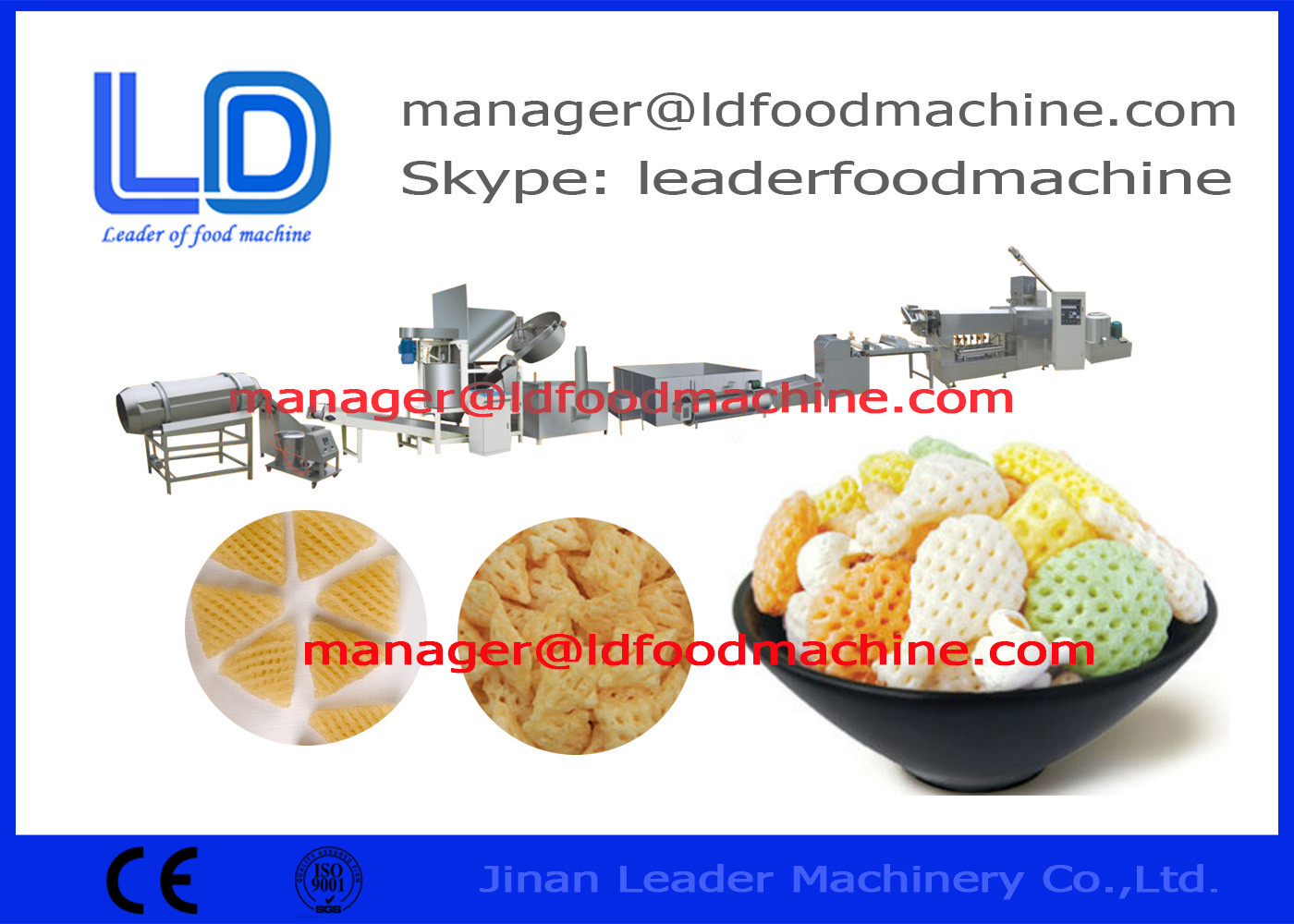 Cassava Starch / Corn Starch 3D Snack Pellet Machinery For Snack Food Making