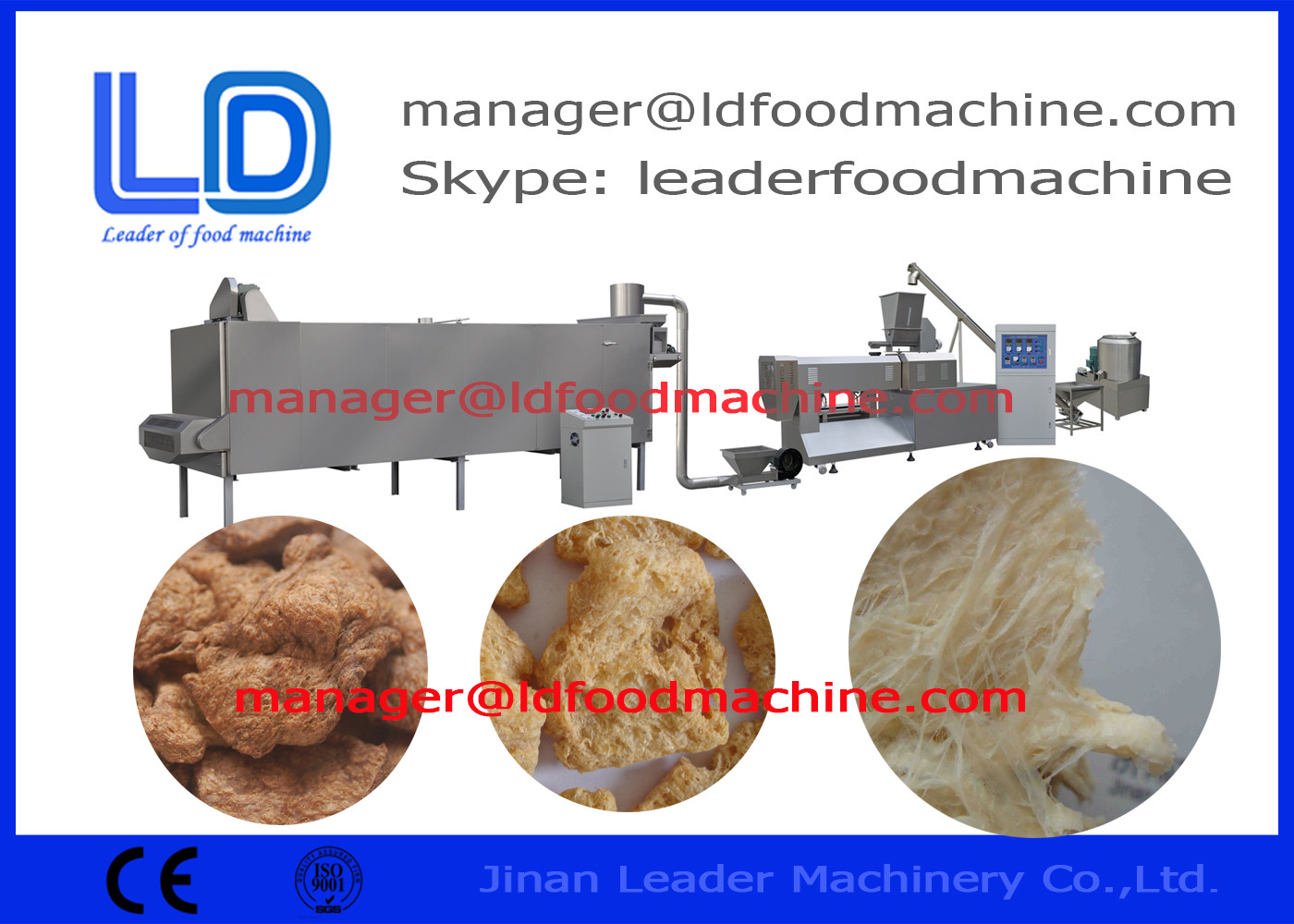 Industrial Soybean Processing Equipment Soya Nugget Food Processing Line